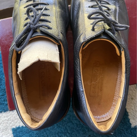 Sandro Mens brown 10 D DE Leather split square oxford comfort dress casual shoe - Picture 5 of 9